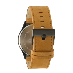 Мужские классические коричневые большие минималистические аналоговые кварцевые часы моды