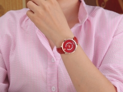 Новые модные роскошные женские неподдельные кожаные водонепроницаемые наручные часы